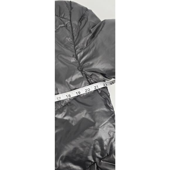Orage Down Puffer Coat Metallic Gunmetal Mens Medium Hooded Quilted Lightweight - Picture 5 of 7